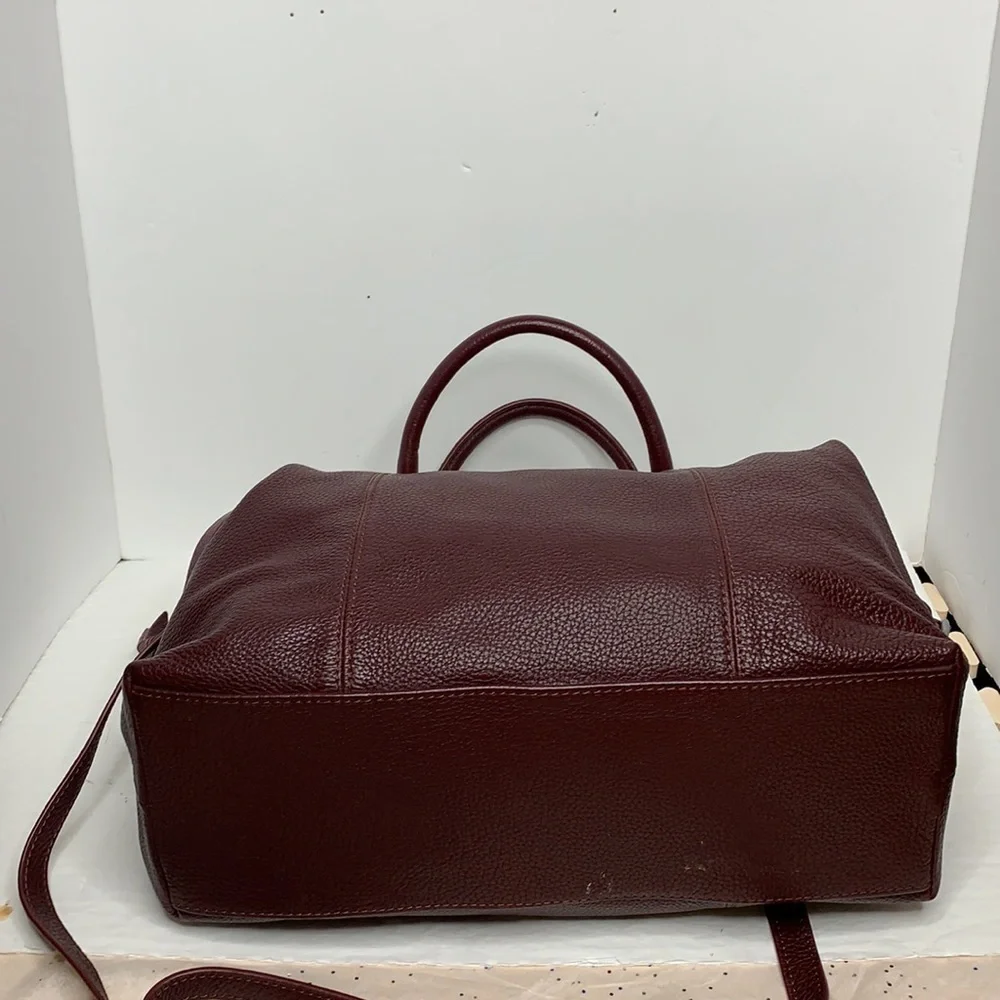 M London Convertible Deep Red Leather Satchel